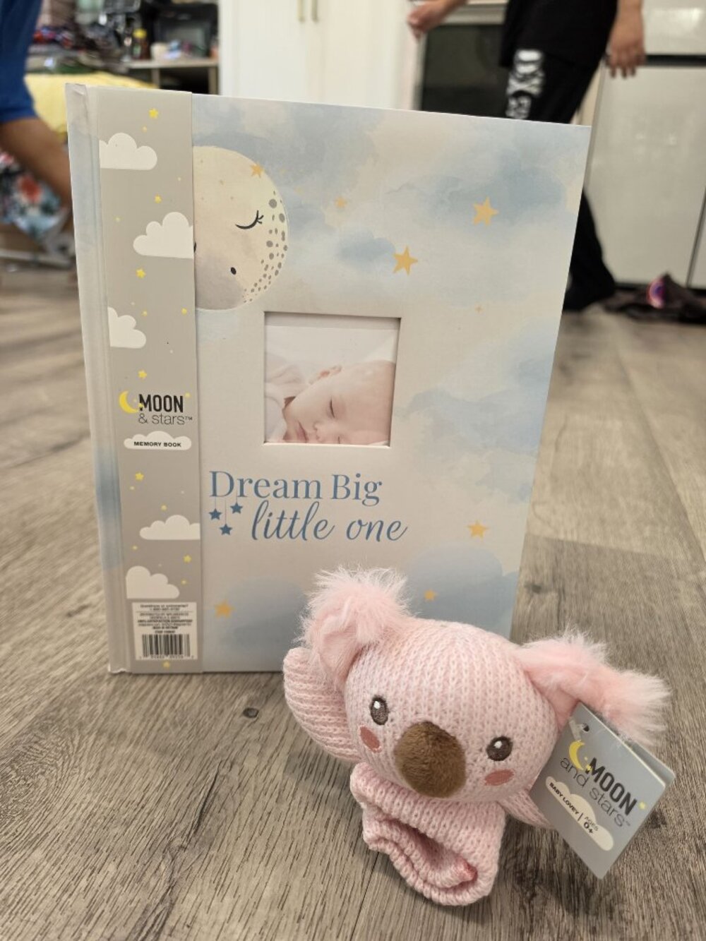 Dream Big Little One Memory Book & Koala Plush Gift Set Moon & Stars Keepsakes